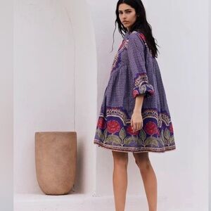 Free people blue smell the roses mini dress